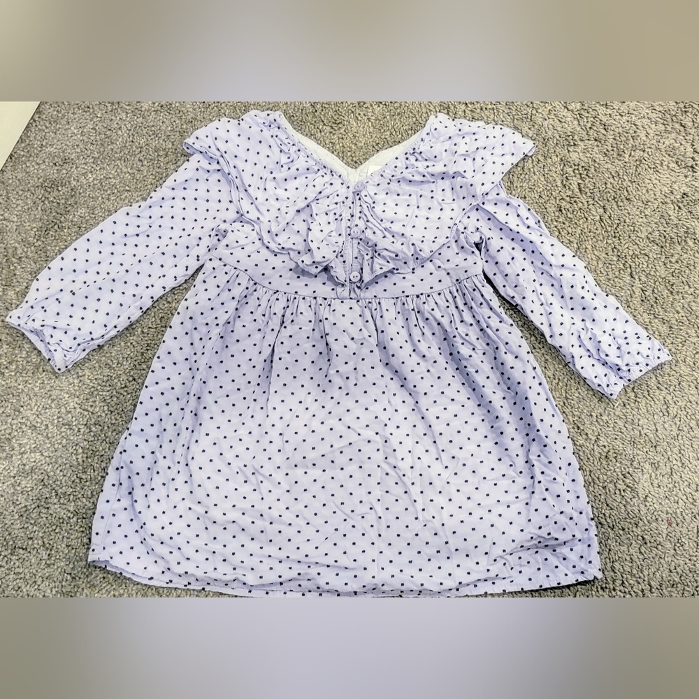 Zara Girl's Ruffle Dotted Long Sleeve Dress